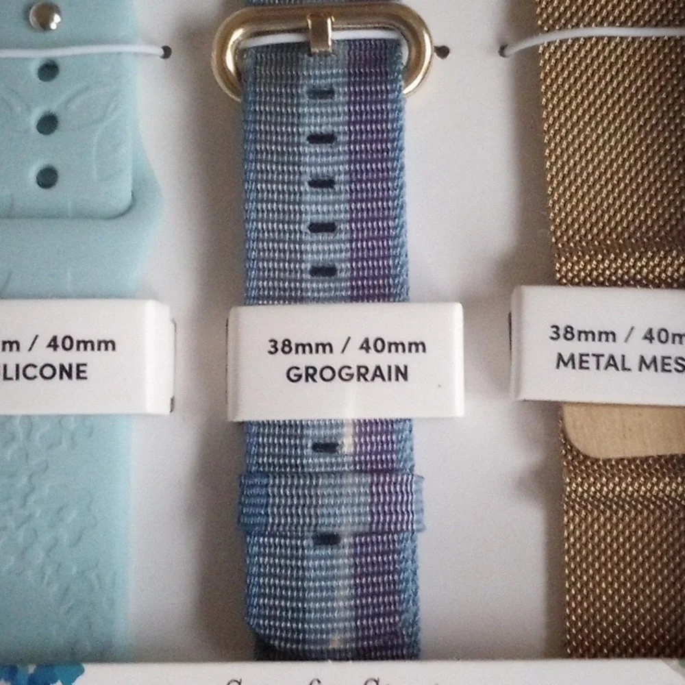 NWT Apple Smartwatch iWatch Bands 3 Straps 38mm/40mm Silicone Mesh Grosgrain